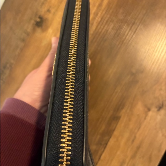 Coach Blue Leather Wristlet with Gold Accents - Picture 13 of 13